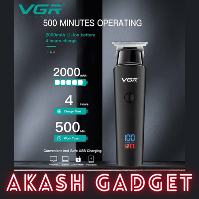 VGR V-937 Rechargeable Professional Hair and Beard Trimmer | Type-C, 2000mAh Battery, 500Min Backup_img_12
