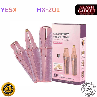 YESX HX-201 2-in-1 Battery-Operated Eyebrow Trimmer and Facial Hair Remover for Ladies_img_0