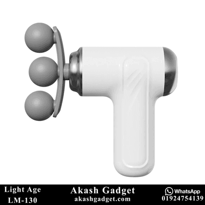 Light Age LM-130 Deep Tissue Massage Fascia Gun | Three Headed 9-Tool Attachment Set_img_1