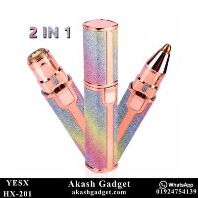 YESX HX-201 2-in-1 Battery-Operated Eyebrow Trimmer and Facial Hair Remover for Ladies_img_1