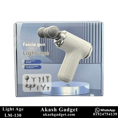 Light Age LM-130 Deep Tissue Massage Fascia Gun | Three Headed 9-Tool Attachment Set_img_9