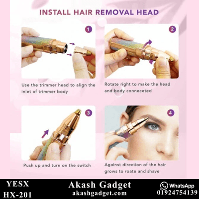 YESX HX-201 2-in-1 Battery-Operated Eyebrow Trimmer and Facial Hair Remover for Ladies_img_10