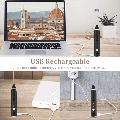 2-in-1 Rechargeable Multifunctional Handheld 3-Speed Adjustable Milk Frother For Latte Coffee Mixer_img_12