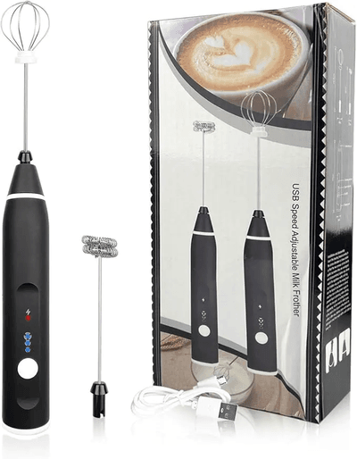 2-in-1 Rechargeable Multifunctional Handheld 3-Speed Adjustable Milk Frother For Latte Coffee Mixer_img_1
