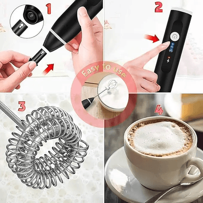 2-in-1 Rechargeable Multifunctional Handheld 3-Speed Adjustable Milk Frother For Latte Coffee Mixer_img_4