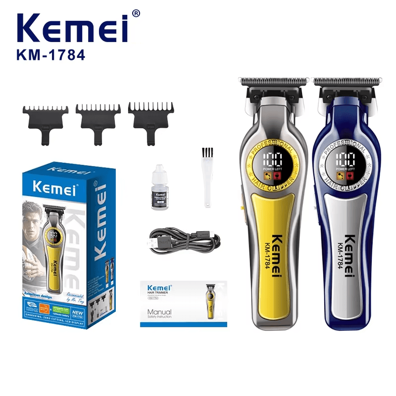 Kemei KM-1784 New Hair Clipper and Trimmers | Fast 6500RPM Motor Quality, 1200mAh Built-in Li-battery, Last Long Barber Hair Salon Detail