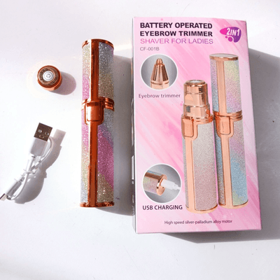 CF-001B 2-in-1 Rechargeable Eyebrow Trimmer and Facial Hair Remover for Ladies_img_0