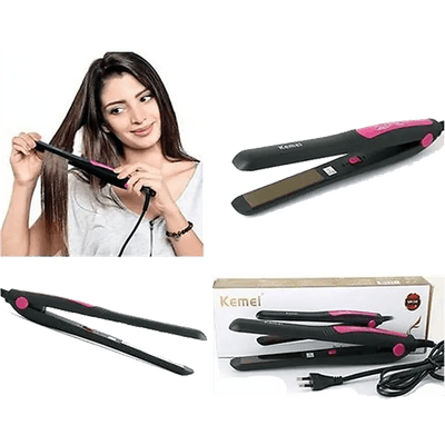 Kemei KM-328 Professional Hair Straightener - 220°C Ceramic Plates_img_4