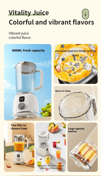 Citrus Portable Juicer Blender | USB Charging, Rechargeable with an LED Display, 600ml Fruit Juicer_img_20