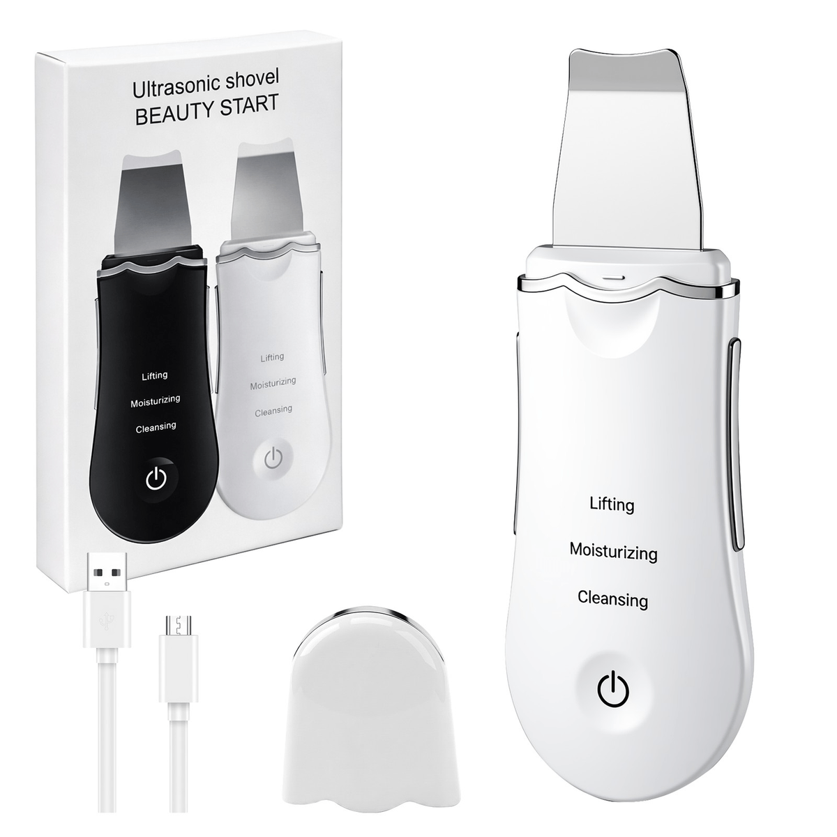 Ultrasonic Shovel BEAUTY START - Skin Scrubber, Face Spatula For Blackhead Removal And Cleansing Pores