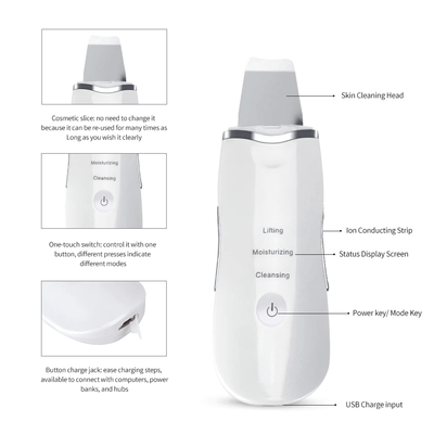 Ultrasonic Shovel BEAUTY START - Skin Scrubber, Face Spatula For Blackhead Removal And Cleansing Pores_img_5