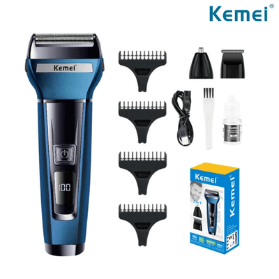 Kemei KM-6541 Rechargeable 3-in-1 Grooming Kit Trimmer, Shaver & Nose Hair Trimmer for Men_img_0