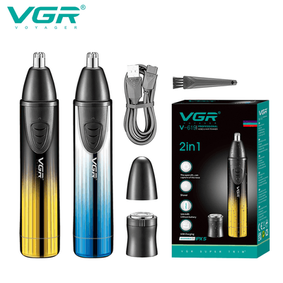 VGR V-619 Professional 2-in-1 Nose Trimmer and Shaver for Men । Waterproof (PX5)_img_0