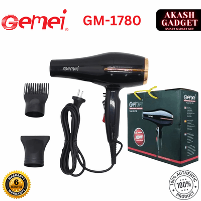 Gemei GM-1780 Professional Hair Dryer | AC Motor 3000W Overheat Protection_img_0