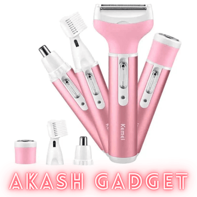 Kemei KM-6637 Multifunctional 4 in 1 Face, Eyebrow, Nose, & Lady Shaver for Women_img_3