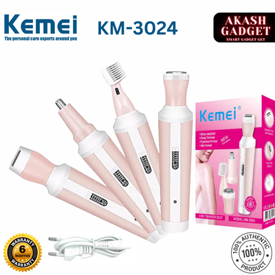 Kemei KM-3024 Multifunctional 4 in 1 Face, Eyebrow, Nose, & Lady Shaver for Women_img_0